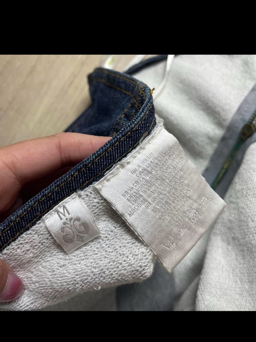 Jean denim gilet cropped vest grey hoodie - Picture 6 of 6